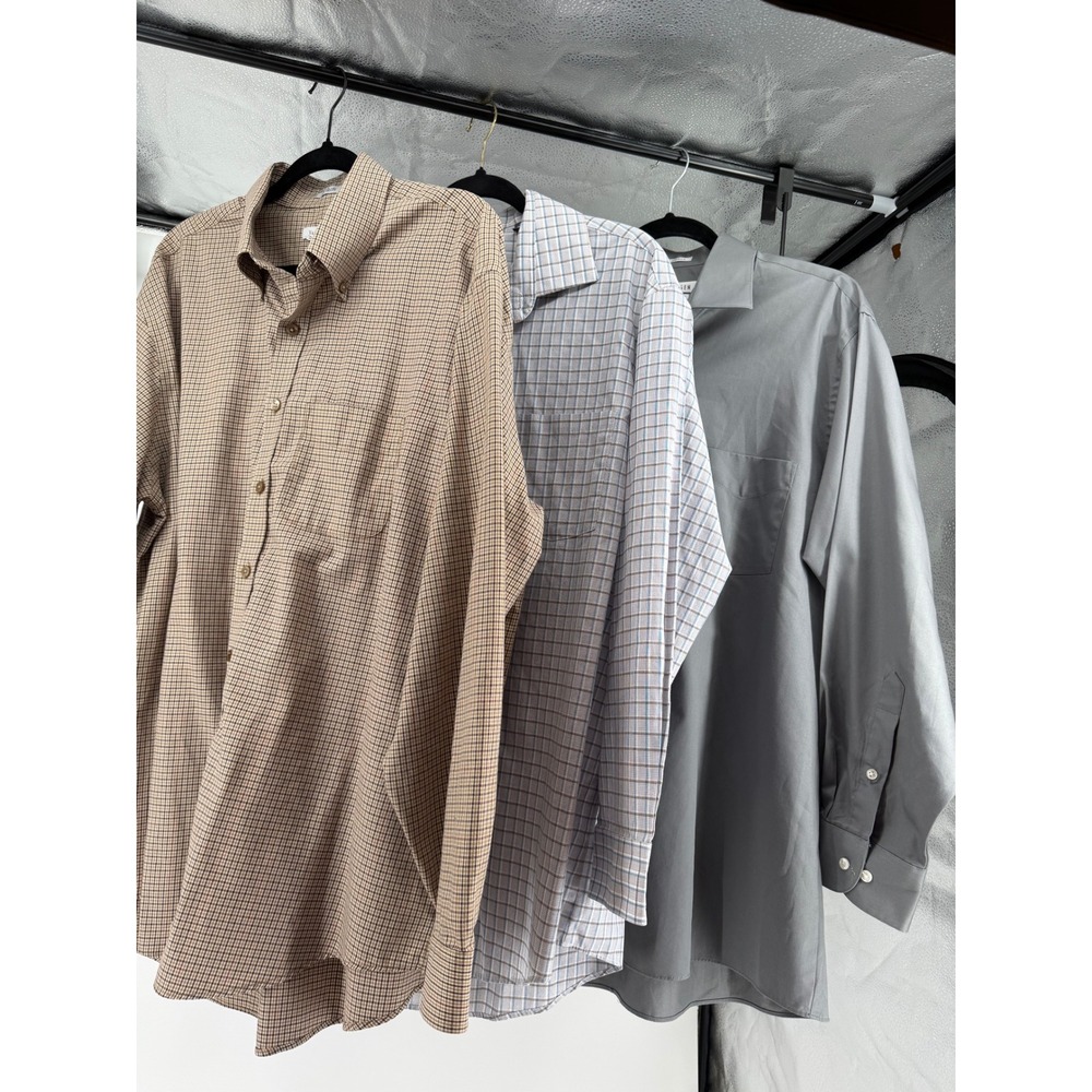 Van Heusen Dress Shirt Mens XL 17 32/33 Regular Fit - Lot of 3